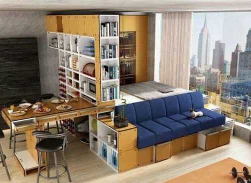 Дизайн квартиры-студии в 18-20 кв.м